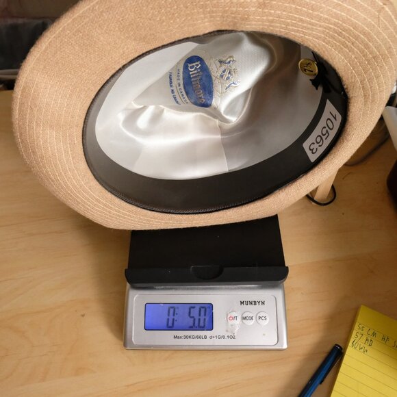 Biltmore Hat Fedora Fitted Mens 7 1/8 Brown Tan Wool Felt Feather Canada Classic - Picture 7 of 7